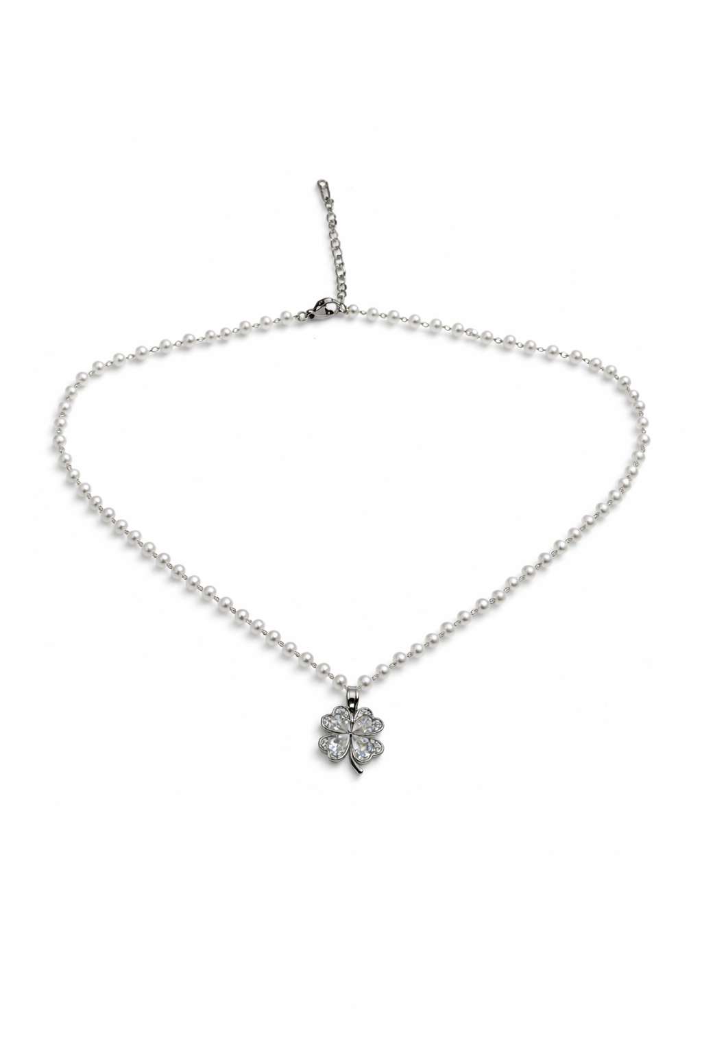 Silberne Glücksklee-Kette