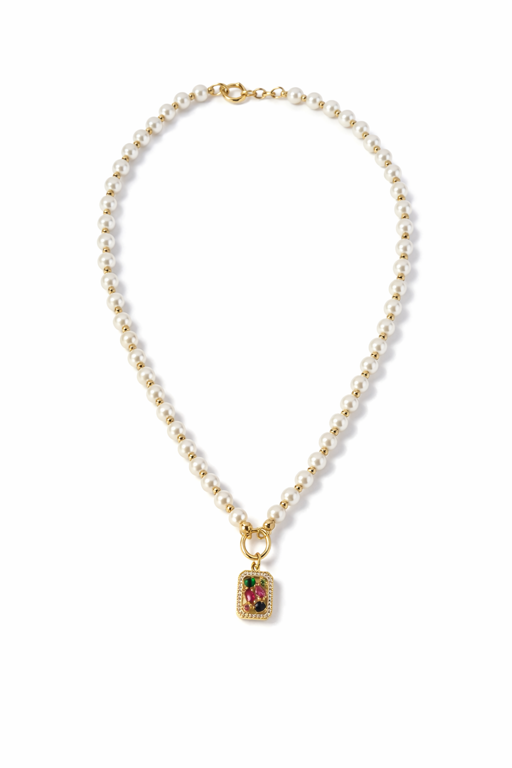 Perlenkette mit buntem Anhänger